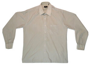 Countess Mara Men's Long Sleeve Beige Dress Shirt Size Medium